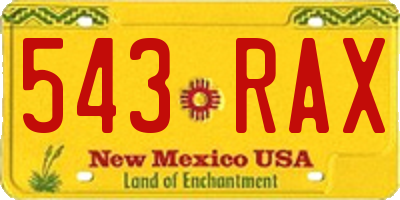 NM license plate 543RAX