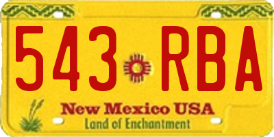 NM license plate 543RBA