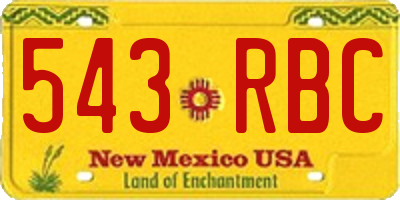 NM license plate 543RBC