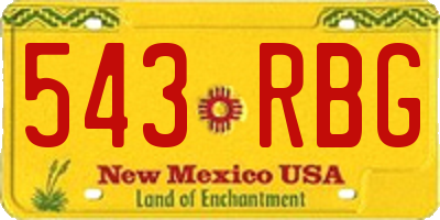 NM license plate 543RBG