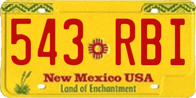 NM license plate 543RBI