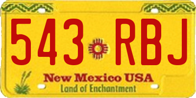 NM license plate 543RBJ