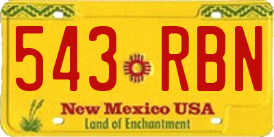 NM license plate 543RBN