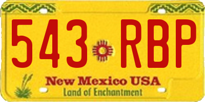 NM license plate 543RBP