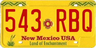 NM license plate 543RBQ