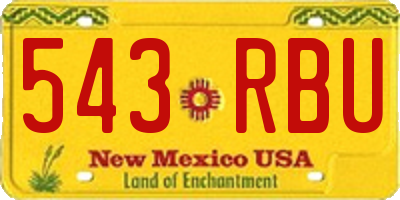 NM license plate 543RBU