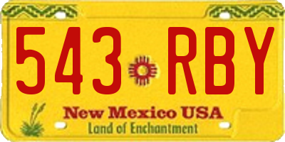 NM license plate 543RBY