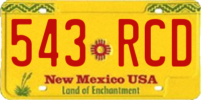 NM license plate 543RCD