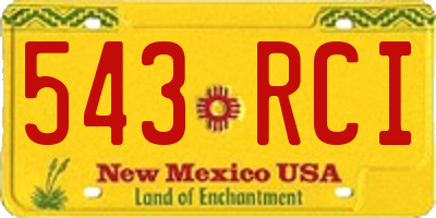 NM license plate 543RCI