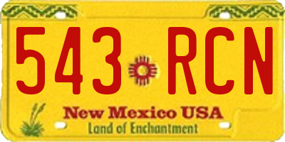 NM license plate 543RCN