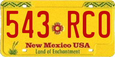 NM license plate 543RCO