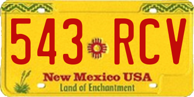 NM license plate 543RCV