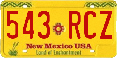 NM license plate 543RCZ