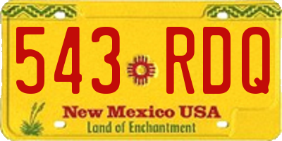 NM license plate 543RDQ