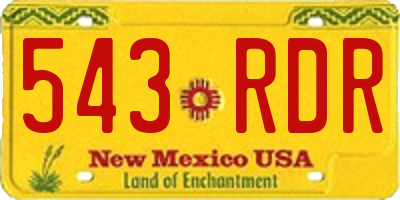 NM license plate 543RDR