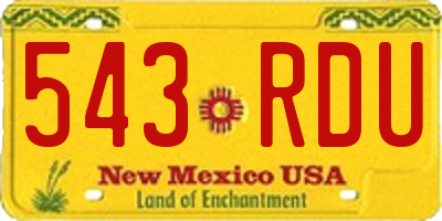 NM license plate 543RDU