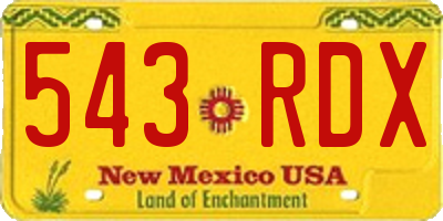 NM license plate 543RDX