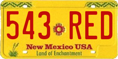 NM license plate 543RED
