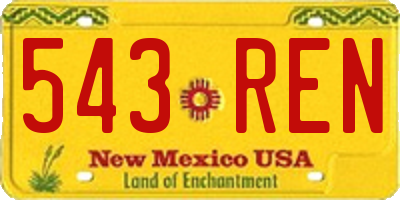 NM license plate 543REN