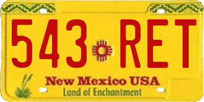 NM license plate 543RET