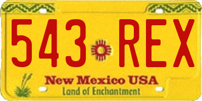 NM license plate 543REX