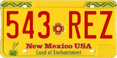 NM license plate 543REZ