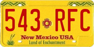 NM license plate 543RFC