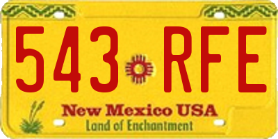NM license plate 543RFE