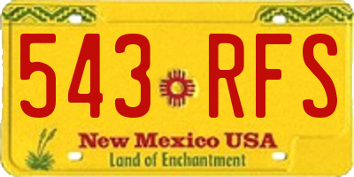NM license plate 543RFS