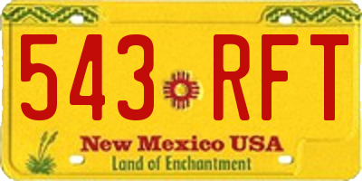 NM license plate 543RFT
