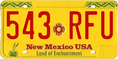 NM license plate 543RFU