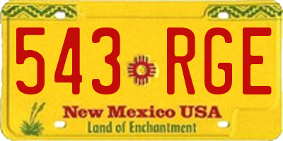 NM license plate 543RGE