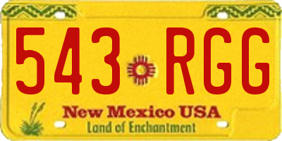 NM license plate 543RGG