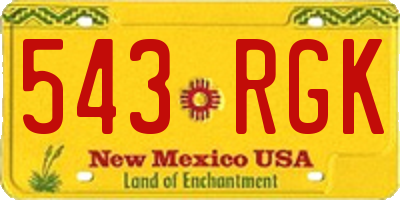 NM license plate 543RGK