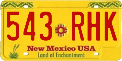 NM license plate 543RHK