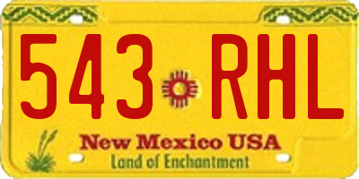 NM license plate 543RHL