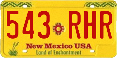 NM license plate 543RHR