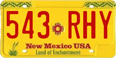 NM license plate 543RHY