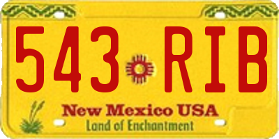 NM license plate 543RIB