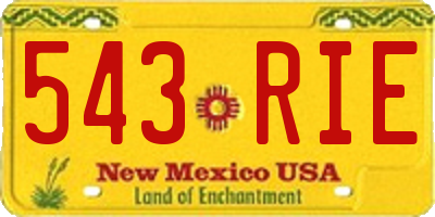 NM license plate 543RIE