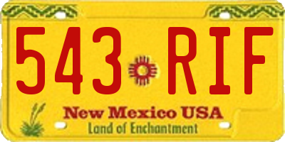 NM license plate 543RIF