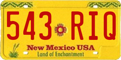 NM license plate 543RIQ