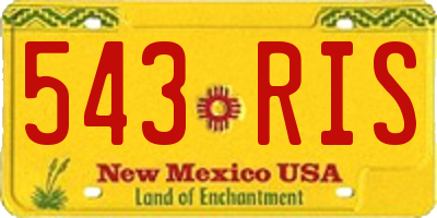 NM license plate 543RIS