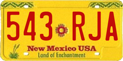 NM license plate 543RJA