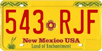 NM license plate 543RJF