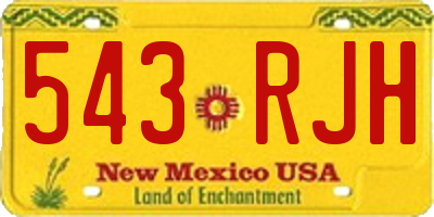 NM license plate 543RJH