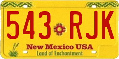 NM license plate 543RJK