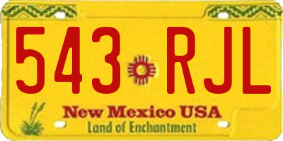 NM license plate 543RJL