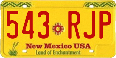 NM license plate 543RJP