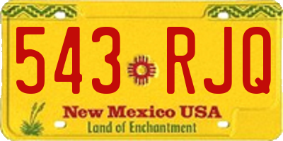 NM license plate 543RJQ